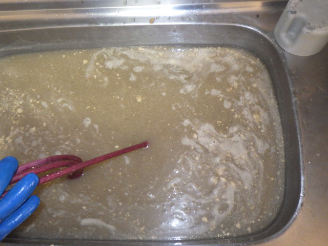 高圧洗浄器による洗浄の様子