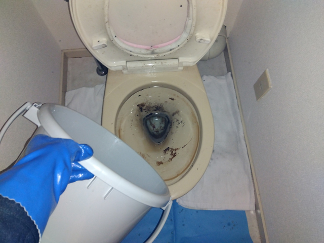 洗浄後の通水確認