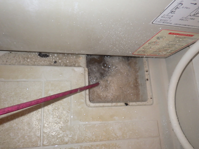 浴室追加洗浄中